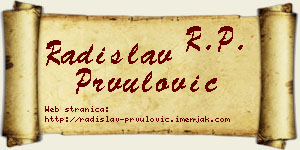 Radislav Prvulović vizit kartica